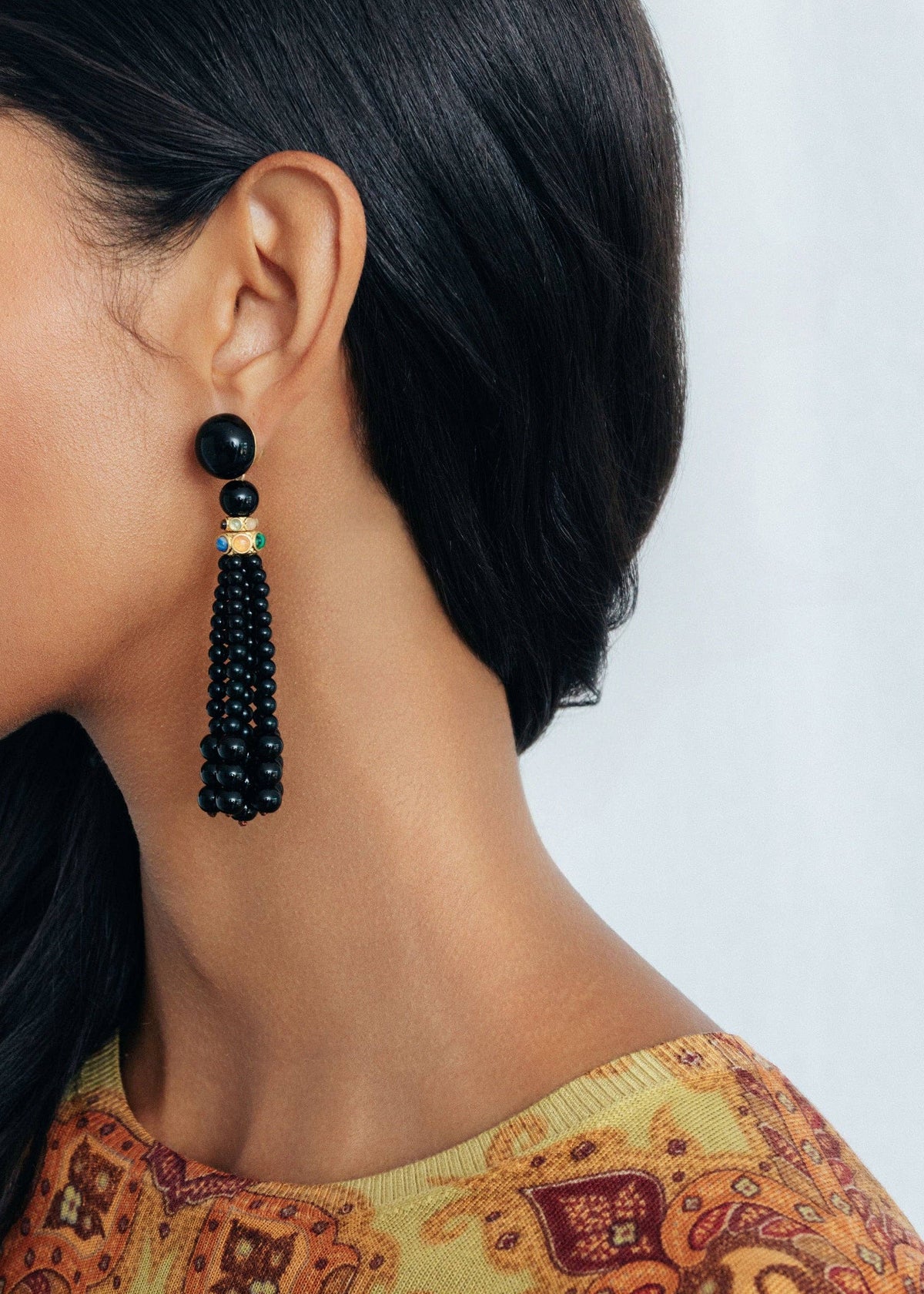 Loren Hope Greer Tassel Earrings | Jet