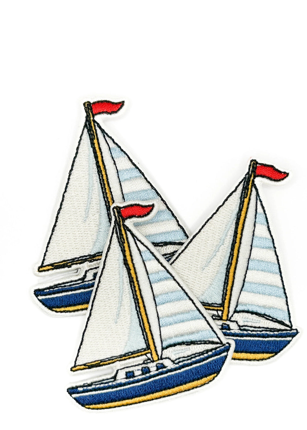 Field Trip Threads Sailboat Embroidered Nautical Boat Patch