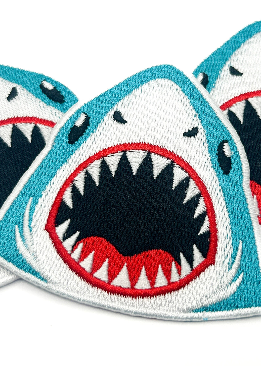 Field Trip Threads Shark Face Embroidered Iron-On Patch