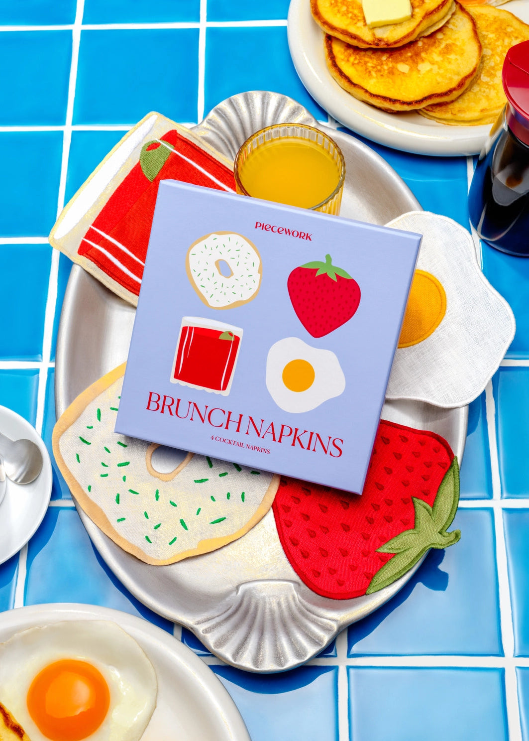 Piecework Brunch Cocktail Napkins | Set of 4