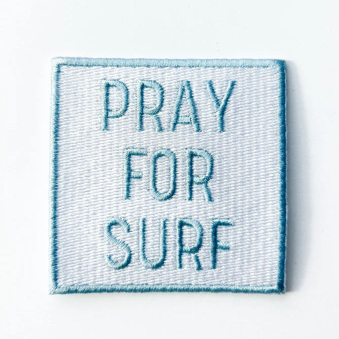 Field Trip Threads Blue Pray For Surf Embroidered Iron On Patch