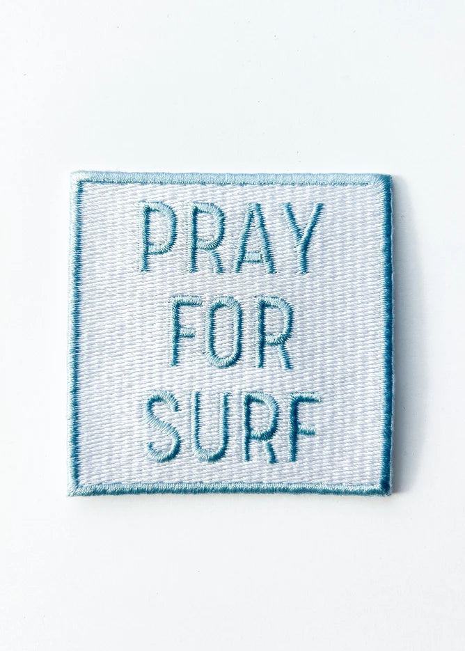 Field Trip Threads Blue Pray For Surf Embroidered Iron On Patch