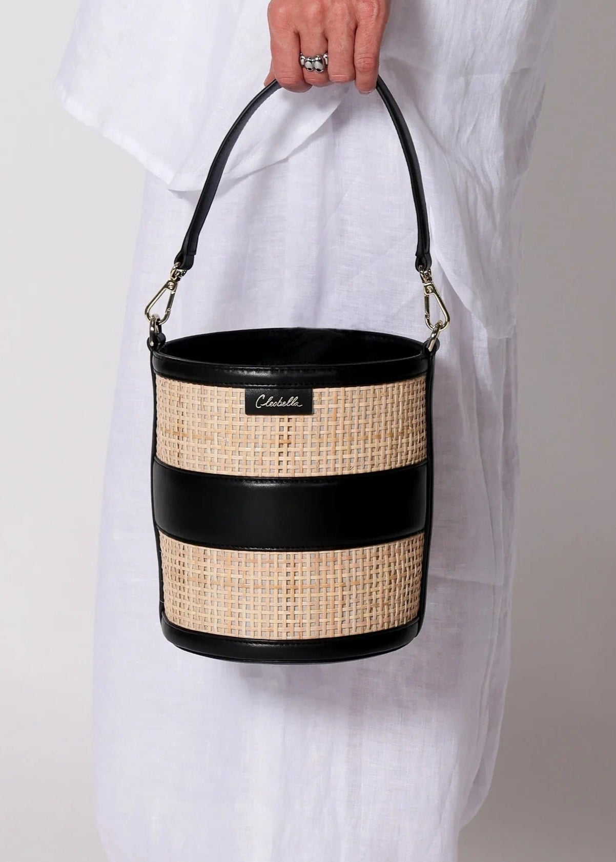 Cleobella Emery Rattan Bucket Bag