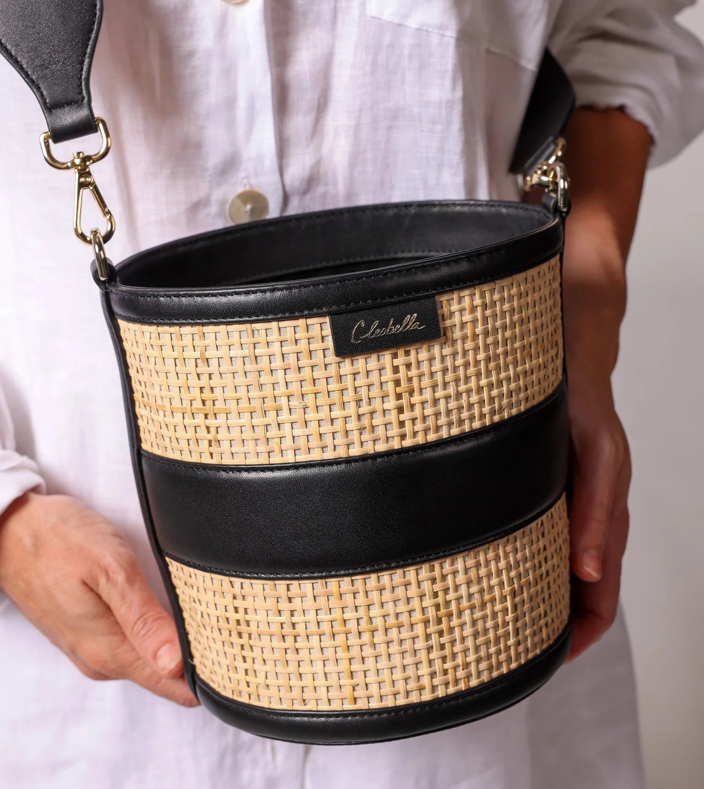 Cleobella Emery Rattan Bucket Bag