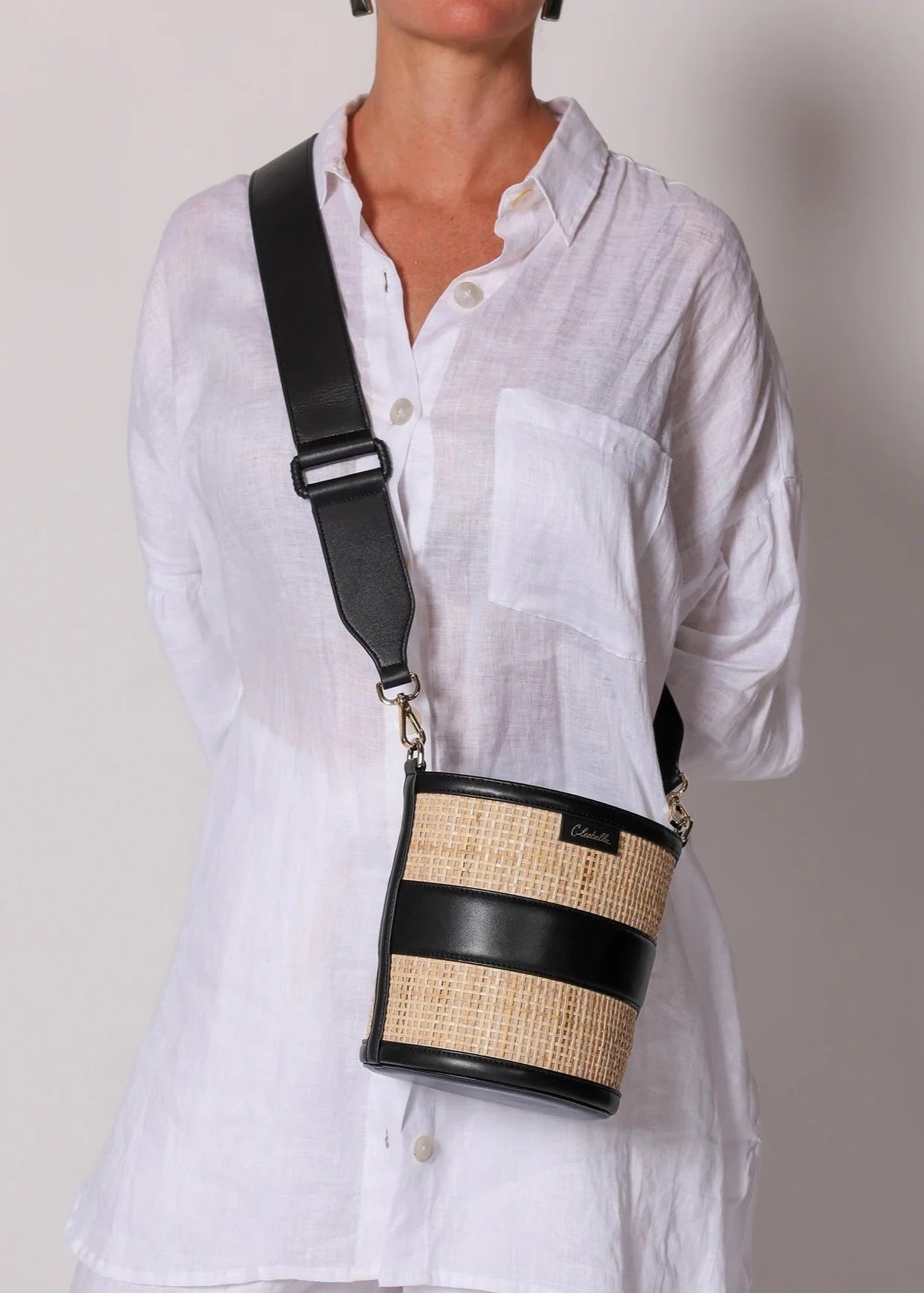 Cleobella Emery Rattan Bucket Bag