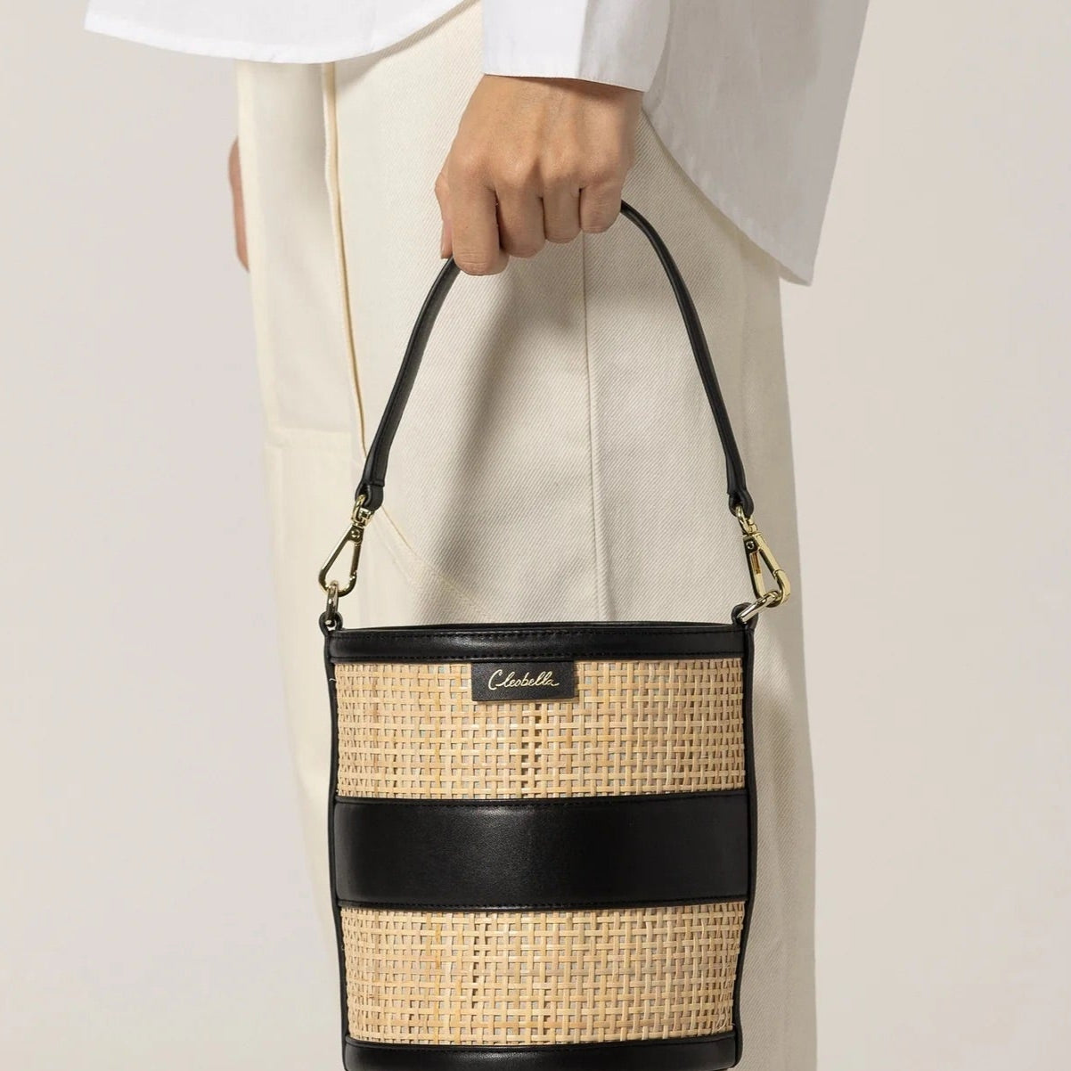 Cleobella Emery Rattan Bucket Bag
