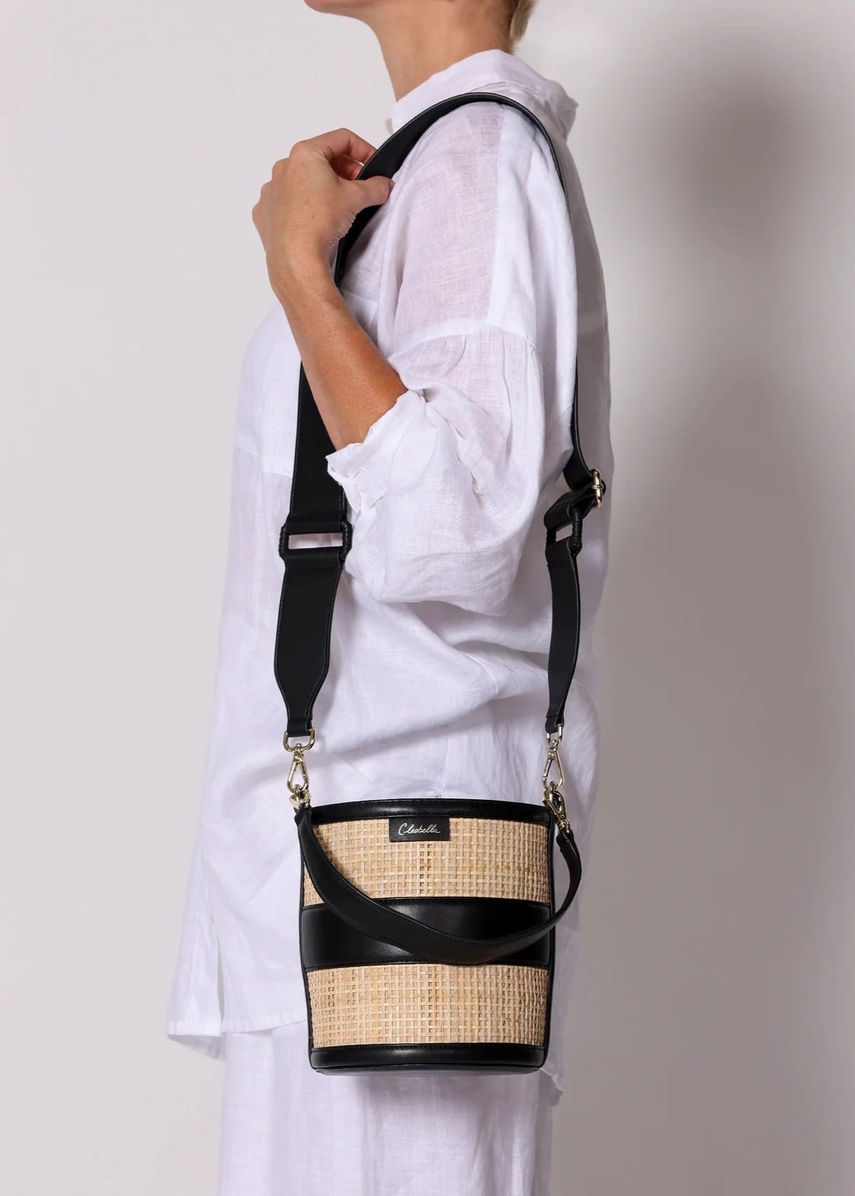 Cleobella Emery Rattan Bucket Bag
