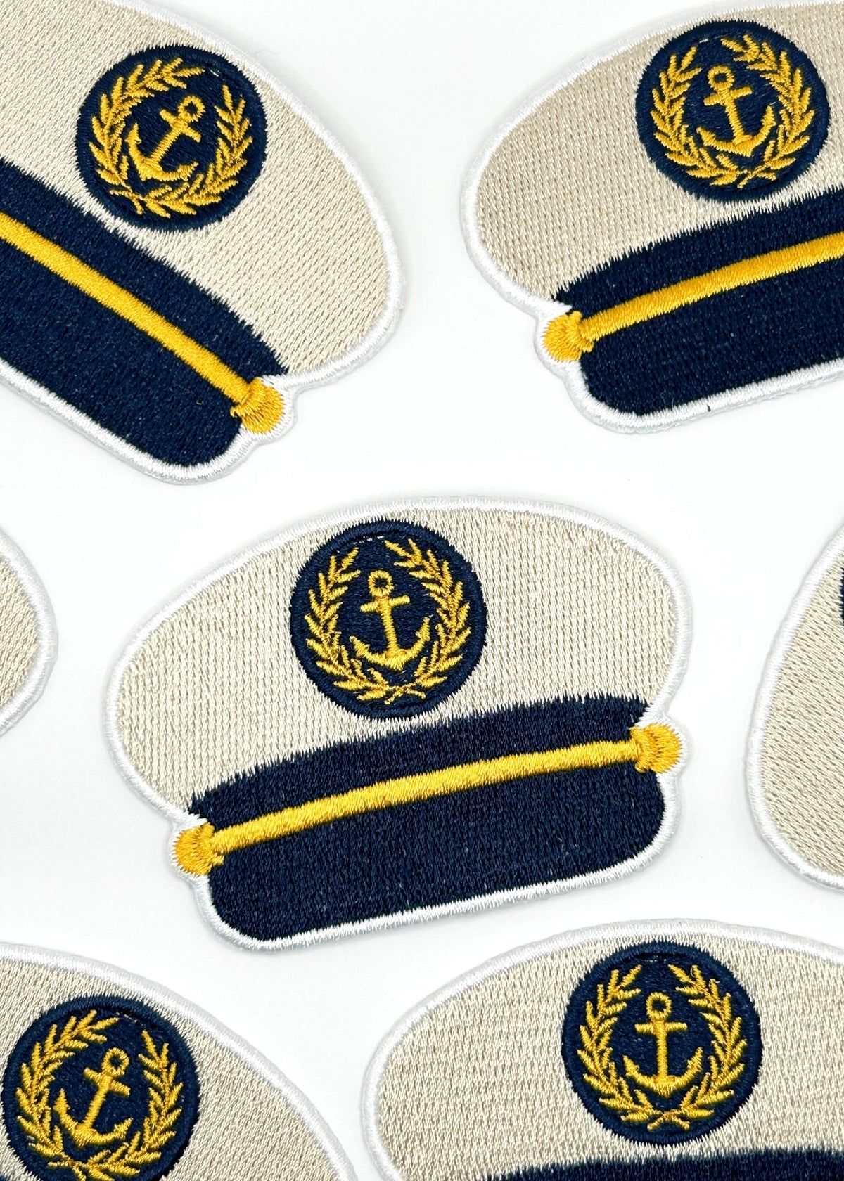 Field Trip Threads Captain’s Hat Patch Embroidered Iron-On Nautical Boat Yacht