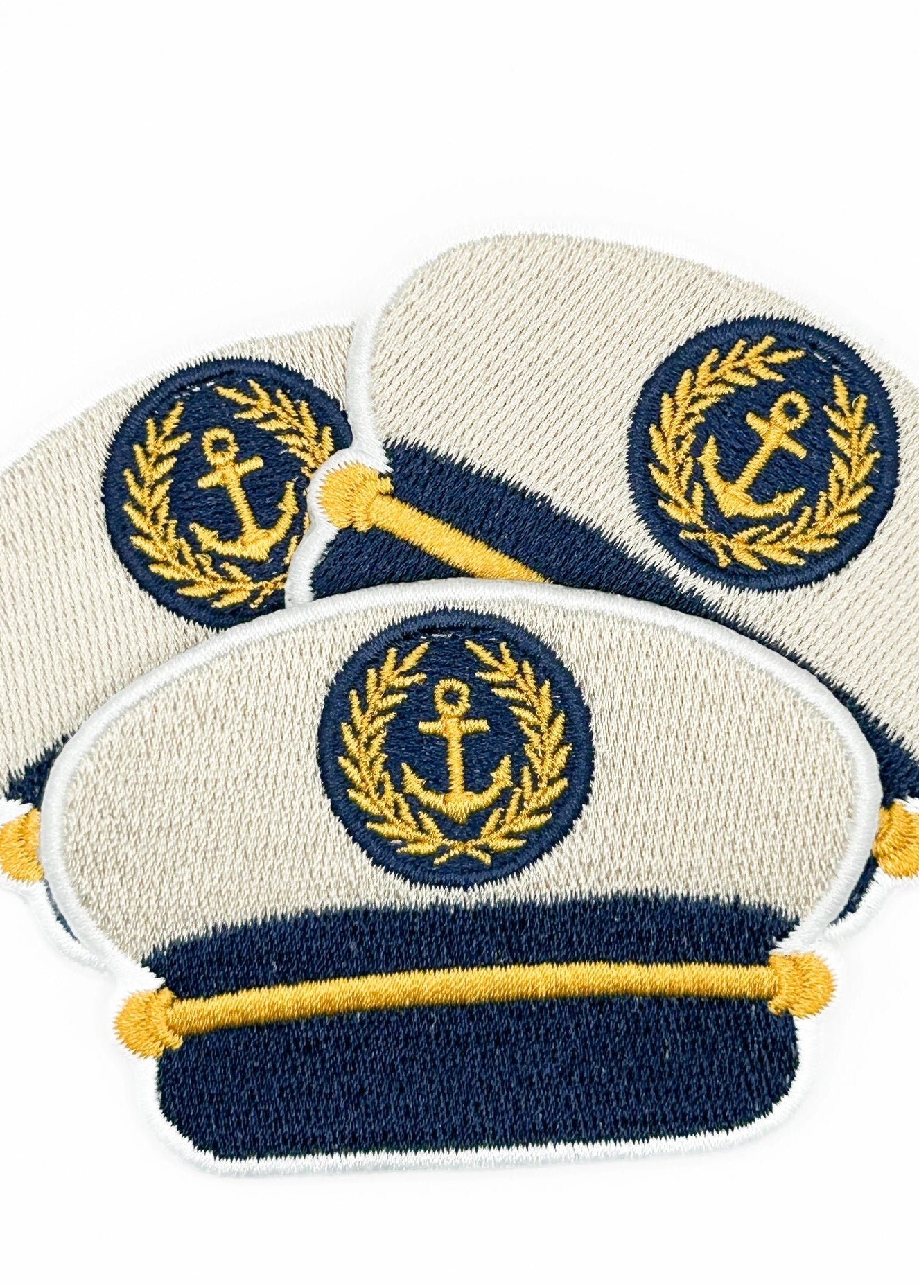 Field Trip Threads Captain’s Hat Patch Embroidered Iron-On Nautical Boat Yacht