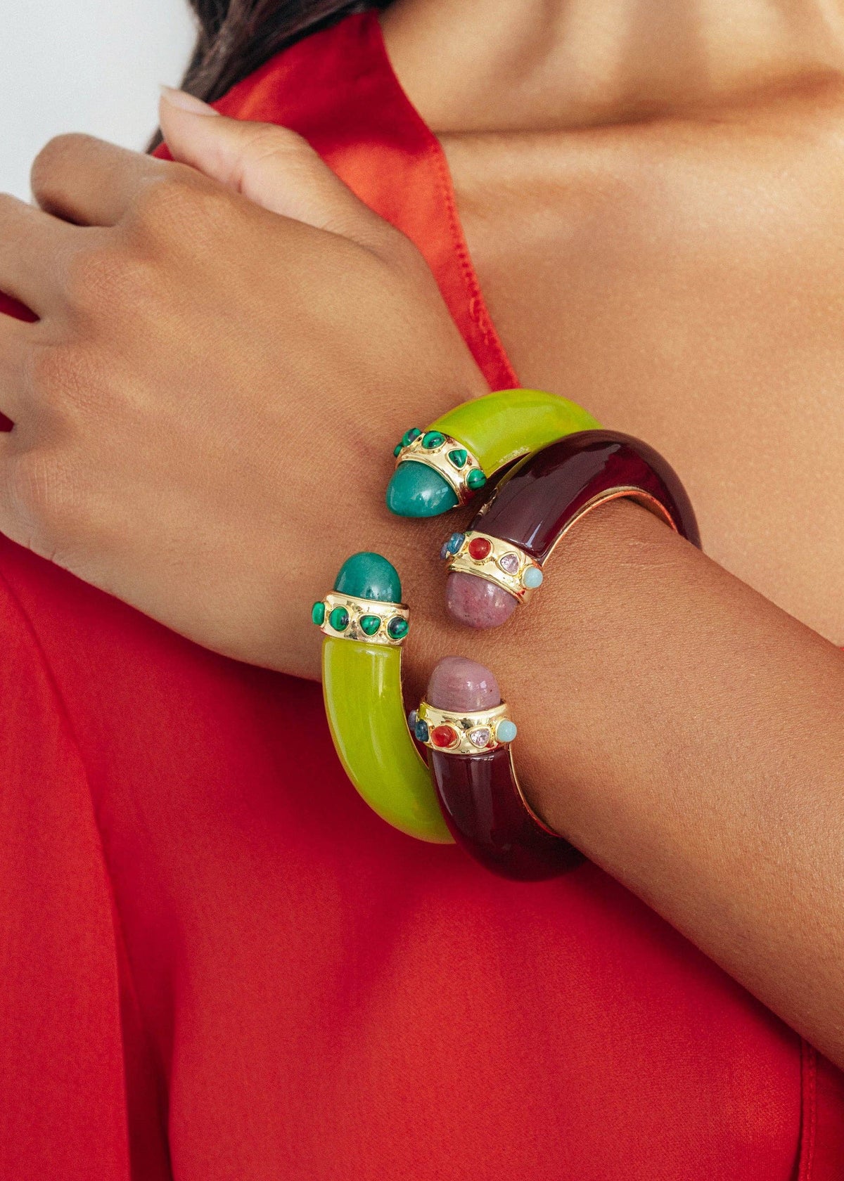 Loren Hope Cordelia Cuff Bracelet in Carnelian Red | Carnelian