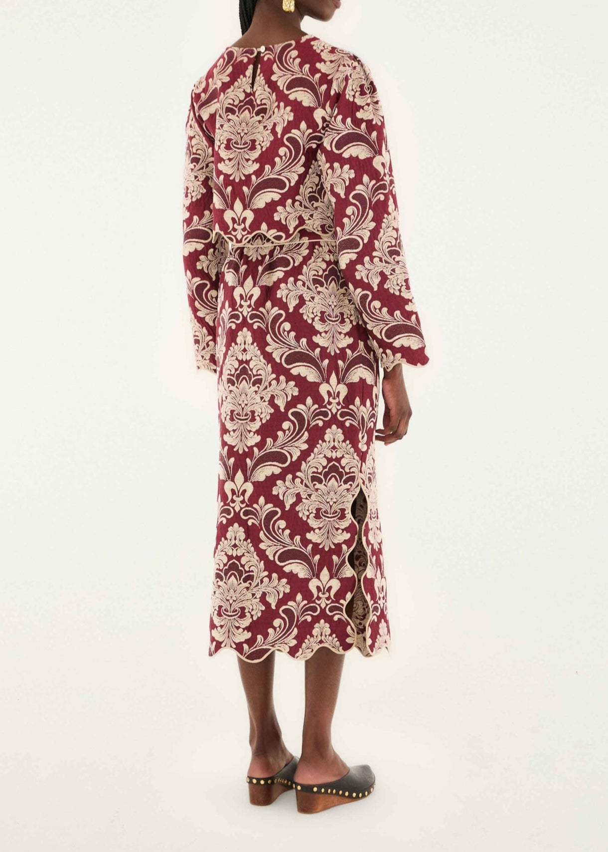 FARM Rio Bicolor Jacquard Waves Midi Skirt