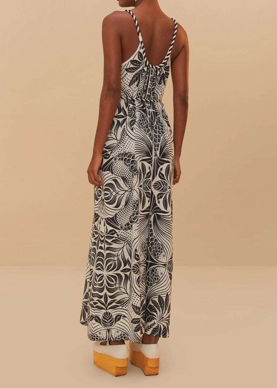 FARM Rio Monochrome Elegance Scarf Off-White Jumpsuit