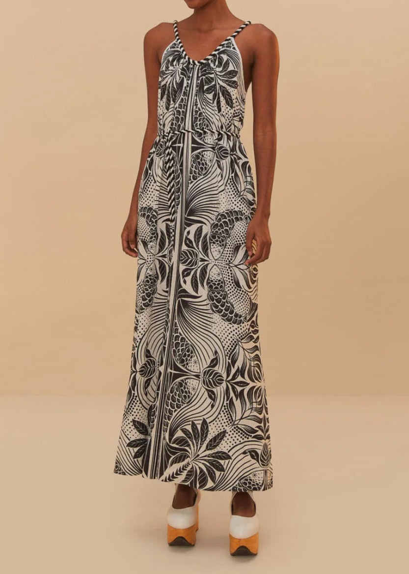 FARM Rio Monochrome Elegance Scarf Off-White Jumpsuit