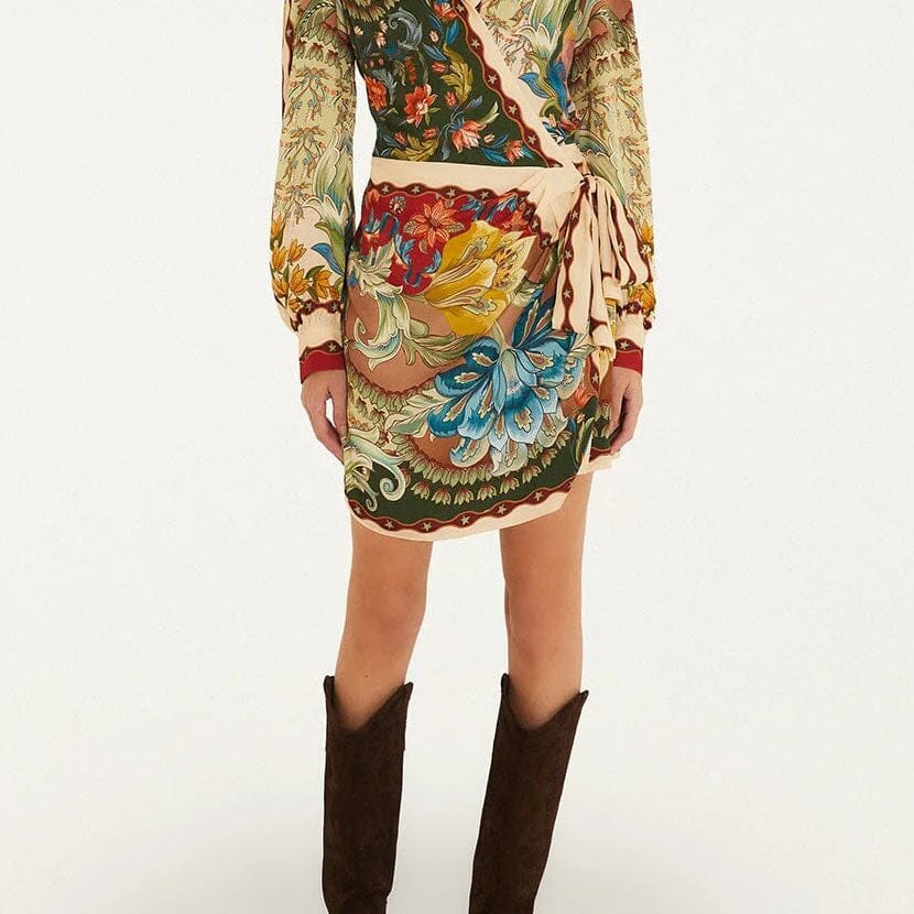 FARM Rio Lunar Boho Chemise Wrap Mini Dress