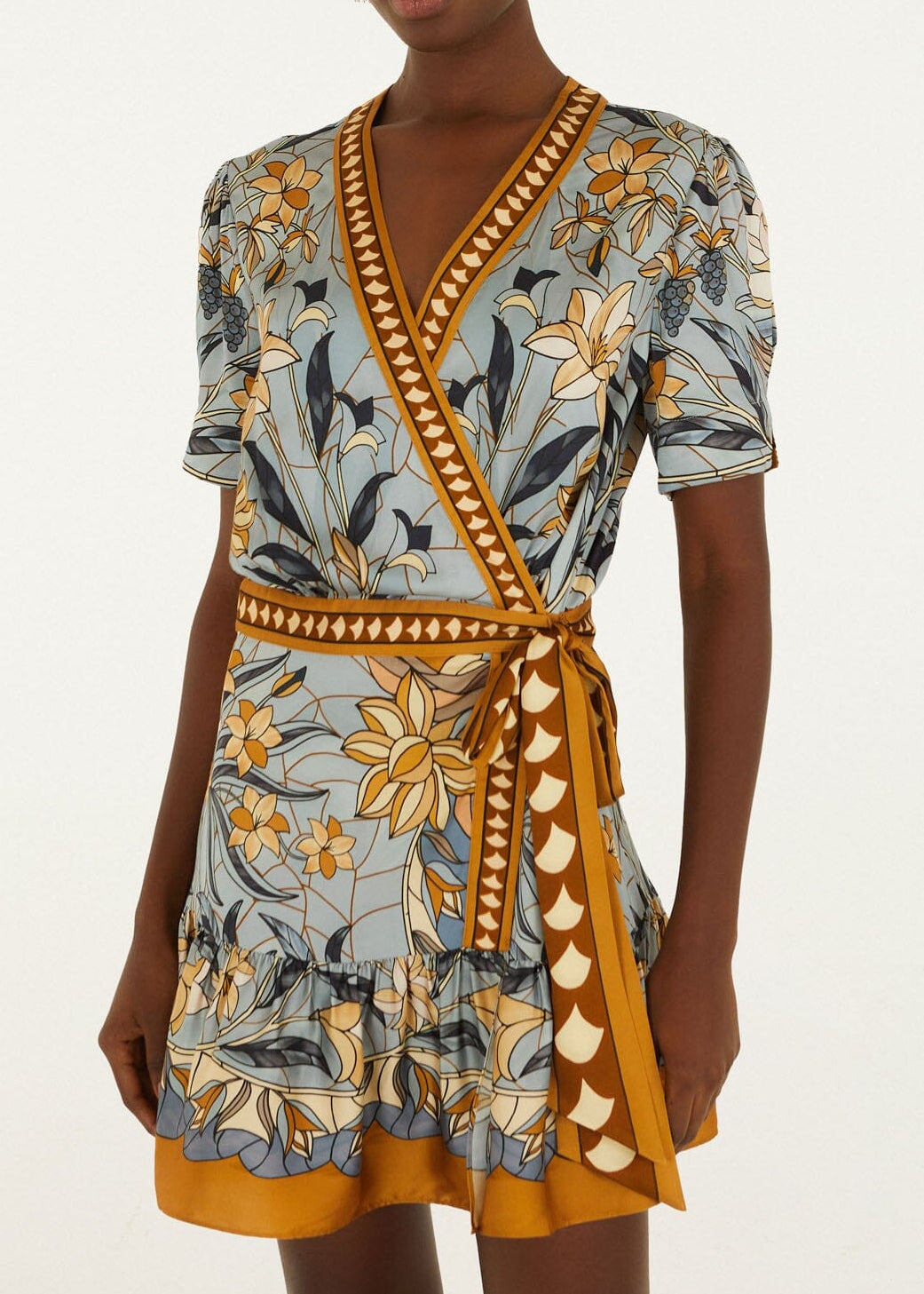 FARM Rio Stained Glass Beauty Wrap Mini Dress