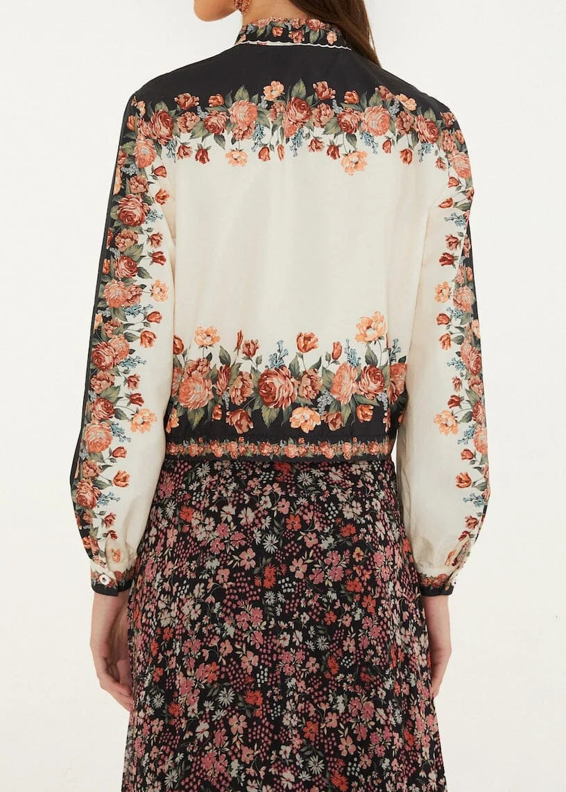 FARM Rio Winter Floral Cream Long Sleeve Shirt