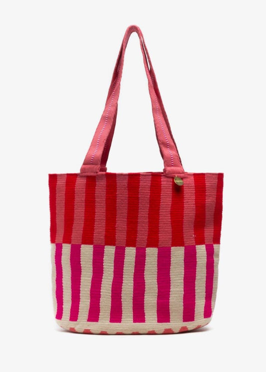 Guanabana Tote Bag - Delia Neon Coral & Fuchsia