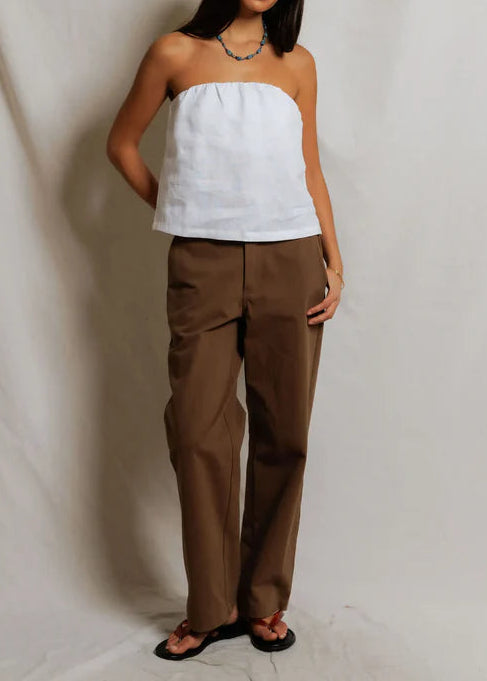 Perfect White Tee Gianna Linen Tube Top | White