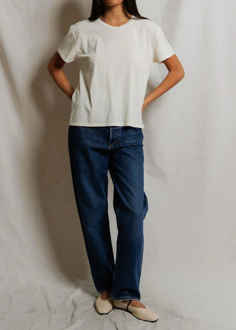 Perfect White Tee Harley Crew Tee | Bright Ivory