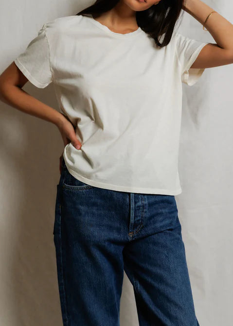 Perfect White Tee Harley Crew Tee | Bright Ivory
