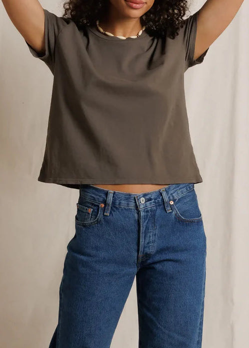 Perfect White Tee Harley Crew Tee | Dark Olive