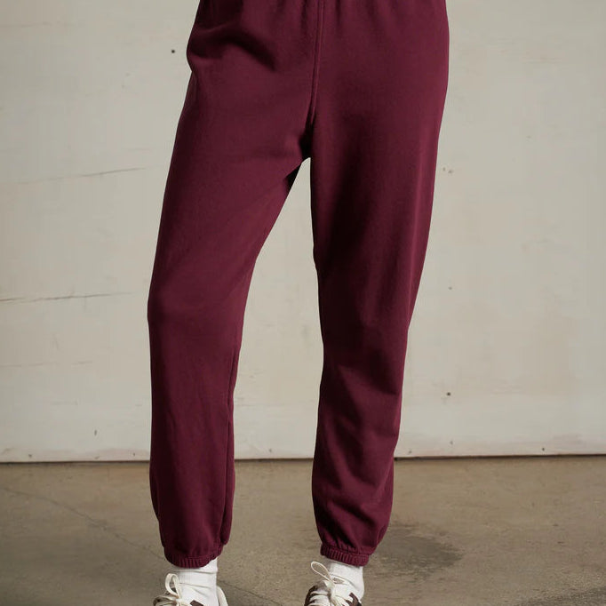 Perfect White Tee Johnny French Terry Easy Sweatpant | Dark Burgundy