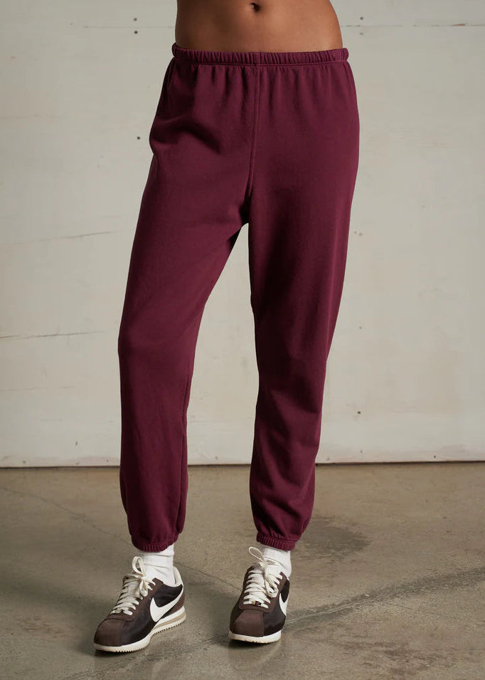 Perfect White Tee Johnny French Terry Easy Sweatpant | Dark Burgundy