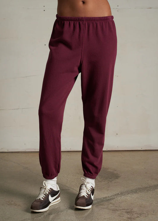 Perfect White Tee Johnny French Terry Easy Sweatpant | Dark Burgundy