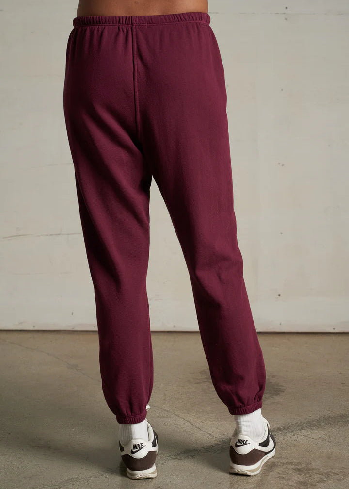Perfect White Tee Johnny French Terry Easy Sweatpant | Dark Burgundy