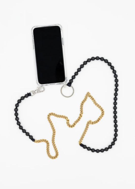 Ina Seifart Perlenpanzer Phonenecklace | Black + Brass