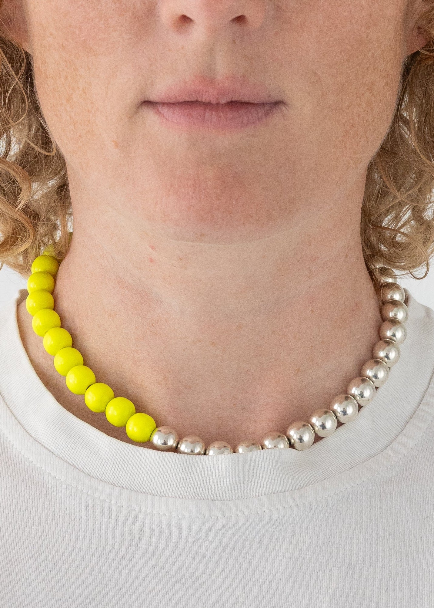 Ina Seifart Perlen Necklace | Silver / Neon Yellow
