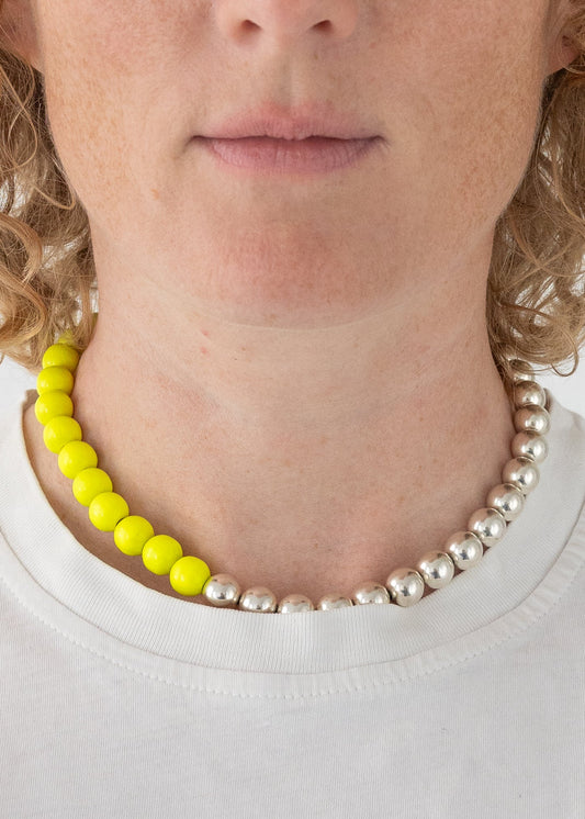 Ina Seifart Perlen Necklace | Silver / Neon Yellow