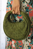 Jem Suede Small Hobo Handbag Dark Green