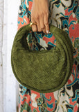 Jem Suede Small Hobo Handbag Dark Green