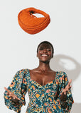 Jem Suede Small Hobo Handbag Dark Orange