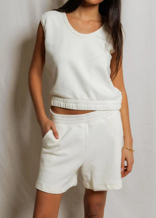 Perfect White Tee Joy French Terry Scoop Neck Tank | Bright Ivory