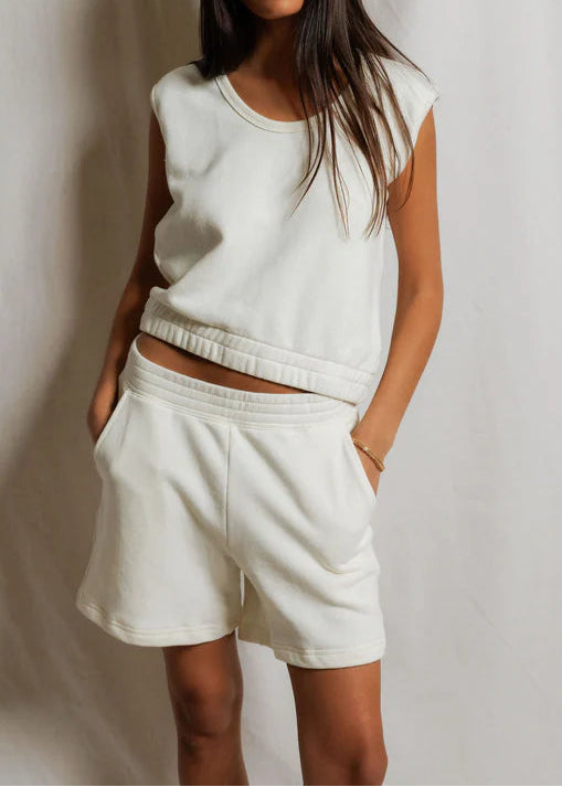 Perfect White Tee Joy French Terry Scoop Neck Tank | Bright Ivory