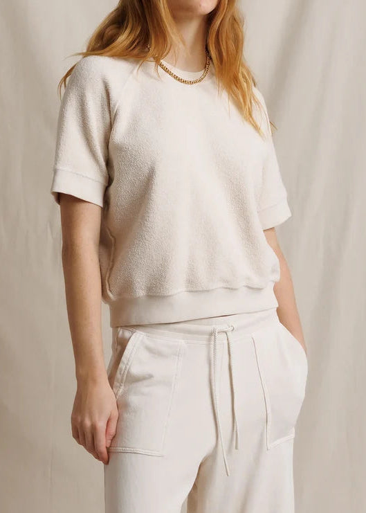 Perfect White Tee Kennedy Reverse Fleece Short Sleeve Crew Neck Sweatshirt | Sugar