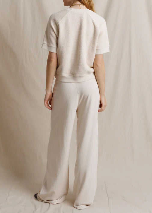 Perfect White Tee Kennedy Reverse Fleece Short Sleeve Crew Neck Sweatshirt | Sugar