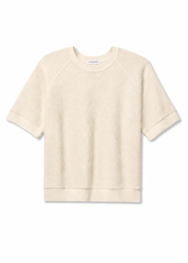 Perfect White Tee Kennedy Reverse Fleece Short Sleeve Crew Neck Sweatshirt | Sugar