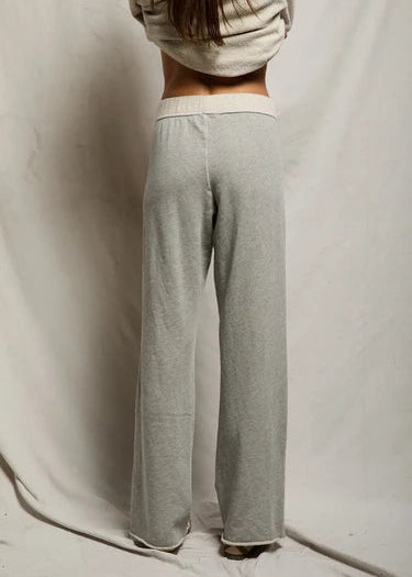Perfect White Tee Marley Fleece Wide Leg Sweatpant | Heather Grey
