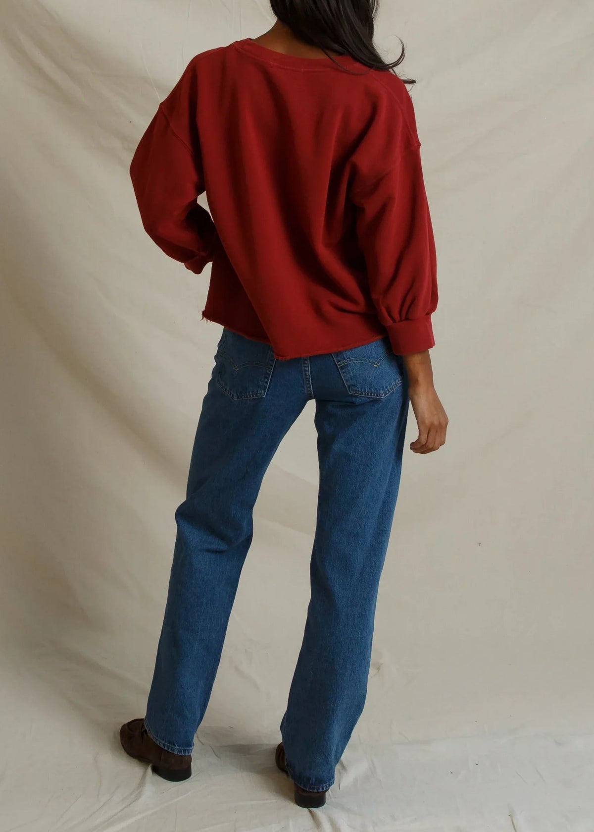 Perfect White Tee Niall French Terry 3/4 Sweatshirt | Ruby Red