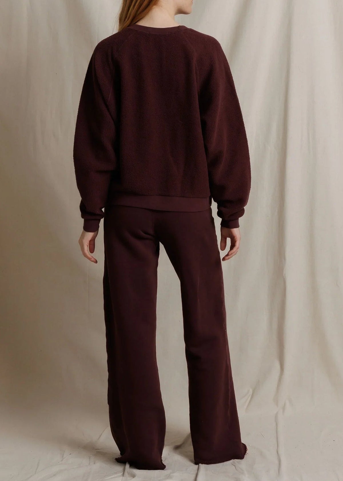 Perfect White Tee Ziggy Reverse Fleece Oversized Crew Neck Sweatshirt | Cherry Lacquer