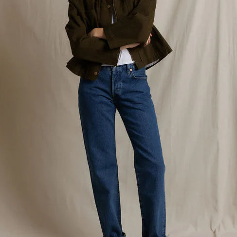Perfect White Tee Raine Cotton Canvas Utility Jacket | Dark Olive