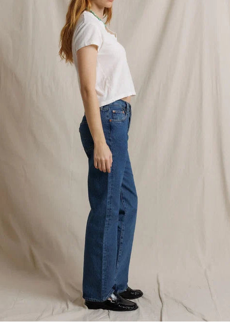 Perfect White Tee Reed Textured Jersey V Neck Tee | Natural