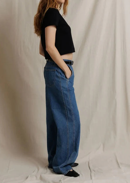 Perfect White Tee Sage 90s Jersey Cropped Crewneck Tee | True Black