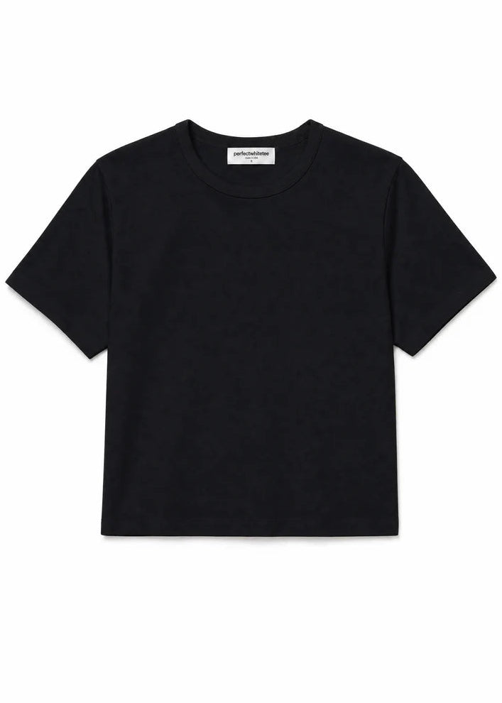 Perfect White Tee Sage 90s Jersey Cropped Crewneck Tee | True Black