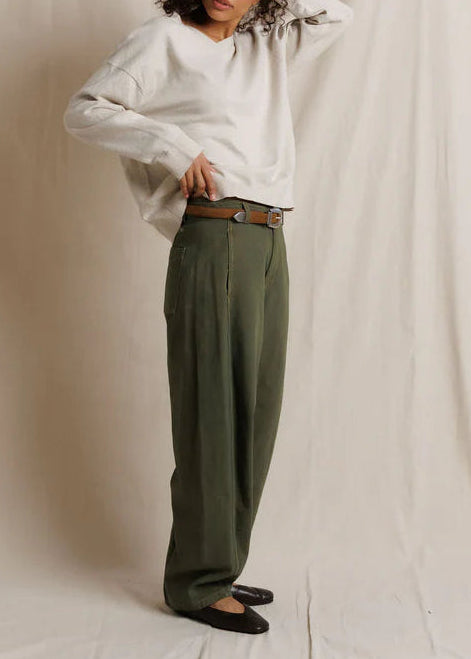 Perfect White Tee Akira Barrel Leg Utility Pant | Dark Olive