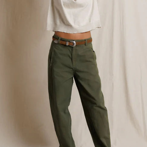 Perfect White Tee Akira Barrel Leg Utility Pant | Dark Olive