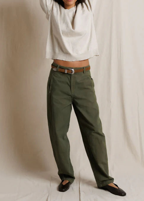 Perfect White Tee Akira Barrel Leg Utility Pant | Dark Olive